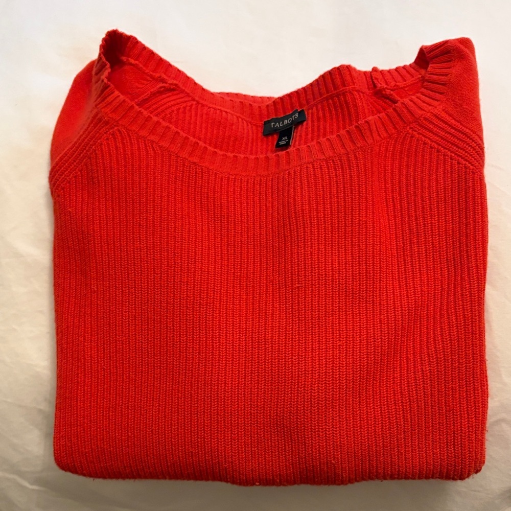 Talbots Bright Red Crew Neck Sweater